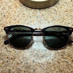 Ray-Ban Clubmaster Black and Gold Sunglasses